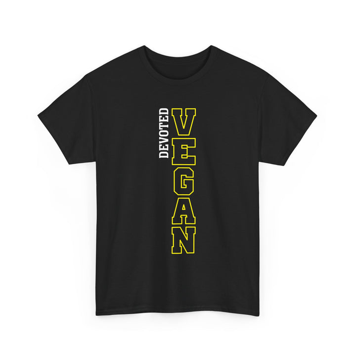 Devoted Vegan Vertical Graphic Tee — Vegan Pride T-Shirt