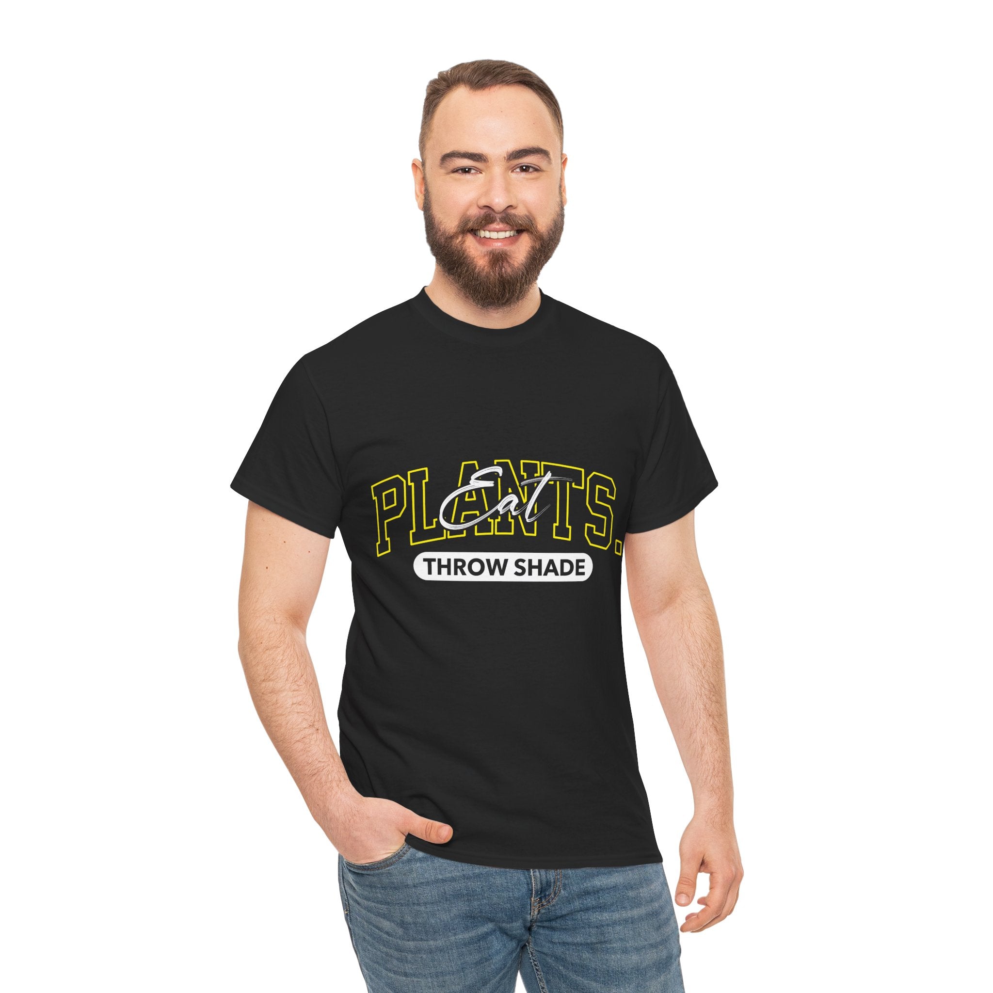 Eat Plants Throw Shade Tee -plant based humor